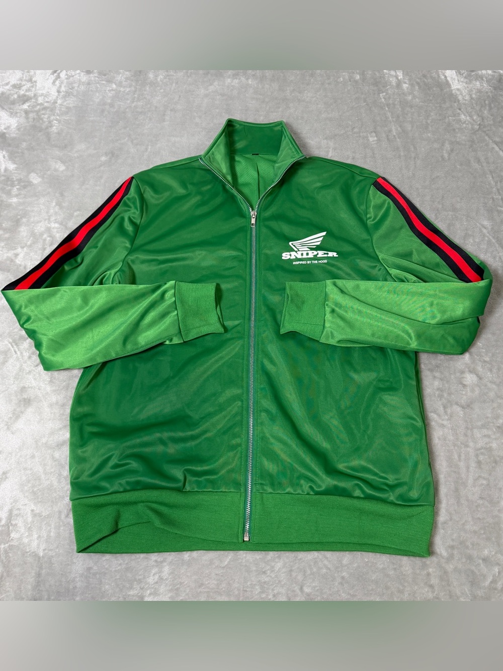 Kodak Black Sniper Gang Track Jacket Honda Racing Green Stripe SAMPLE Men's M